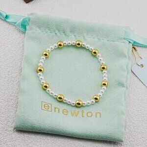 🆕✨Enewton Gold Bead & White Pearl Bracelet